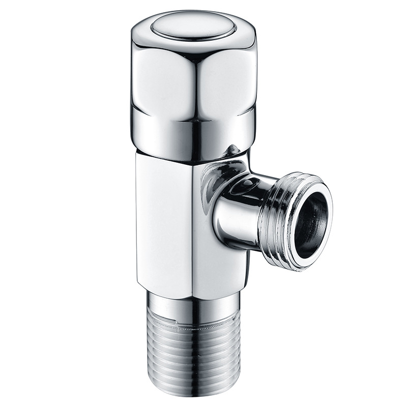 益裕蓝鲸全铜六角阀卫生间马桶热水器厨房龙头冷热角阀加长4分阀