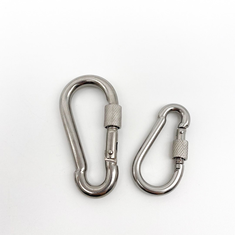 不锈钢登山扣弹簧钩不锈钢索具保险扣宠物牵引绳快挂钩 船用配件