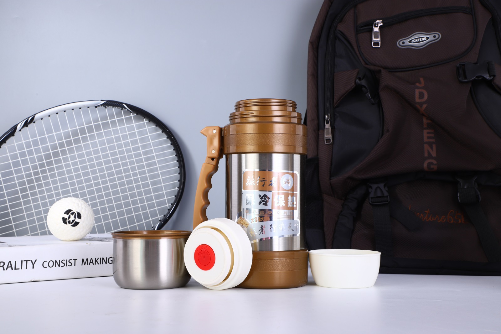 大容量304不锈钢保温壶多功能便携户外运动水壶旅行保暖瓶可定制