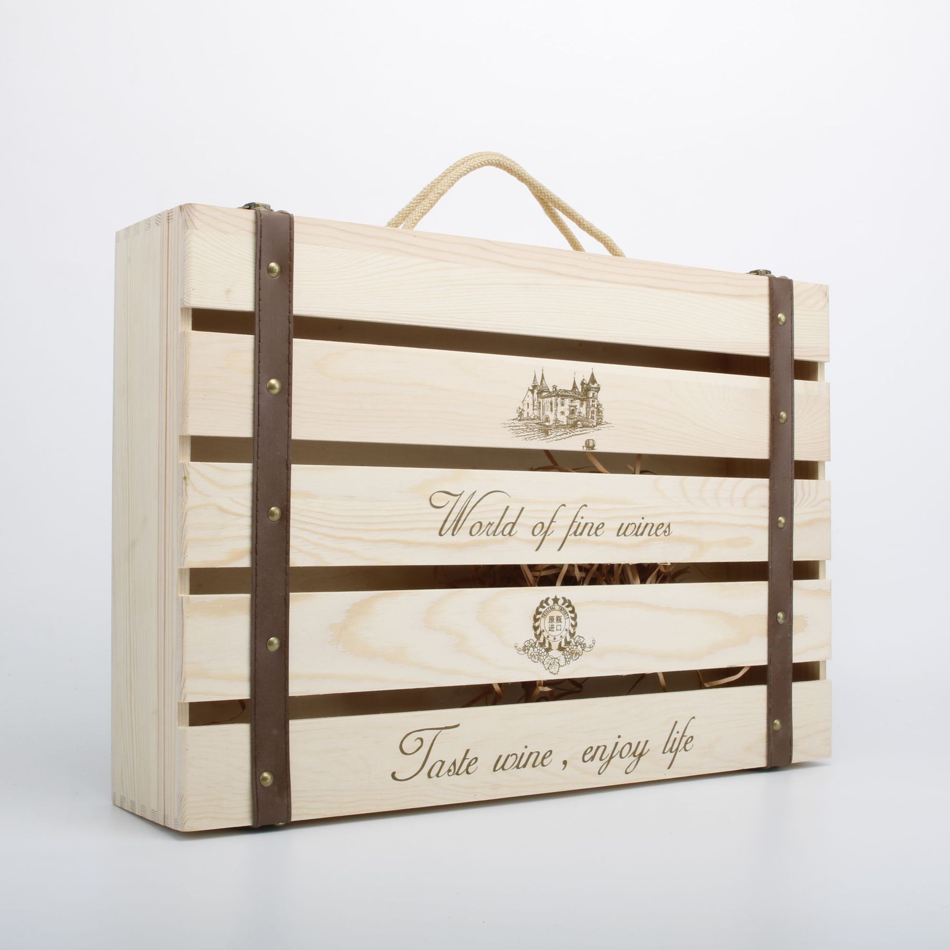 红酒木盒六支装葡萄酒木箱六只盒子洋酒通用红酒盒包装礼盒