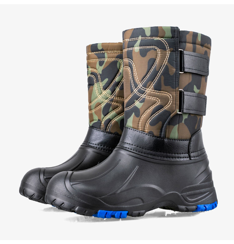 代发秋冬季钓鱼靴子防水防寒保暖冰钓雪地靴男款户外工作靴洗车防