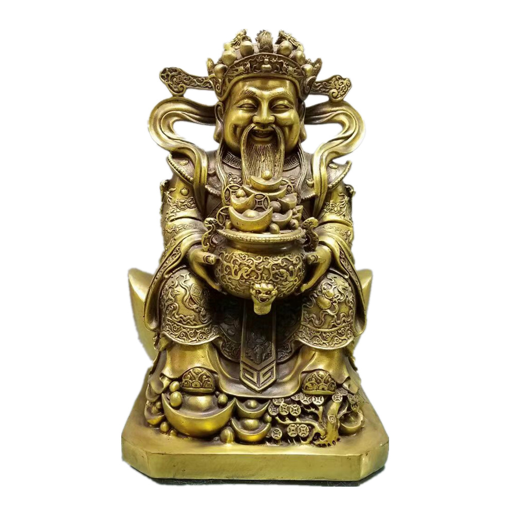 黄铜财神爷摆件财神像文财神财帛星君铜财神财位供奉神像佛龛财神