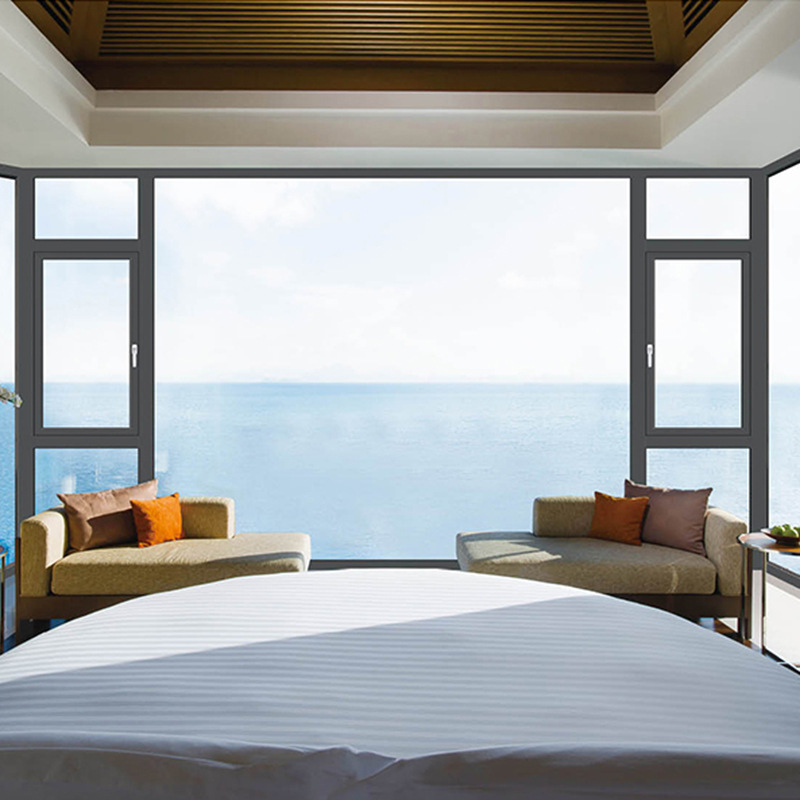 68非断桥门窗铝合金平开窗双层隔音玻璃窗阳台系统窗厨房落地窗