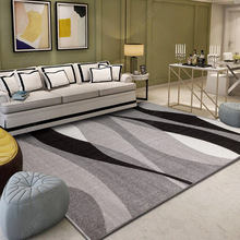 后现代轻奢地毯客厅茶几垫美式欧式卧室床边毯满铺抽象艺术ins风