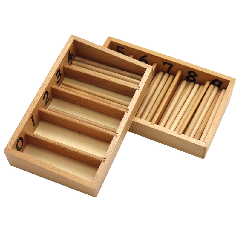 蒙氏早教教具纺锤棒箱儿童数字运算计算玩具1-10数字认知数数棒盒