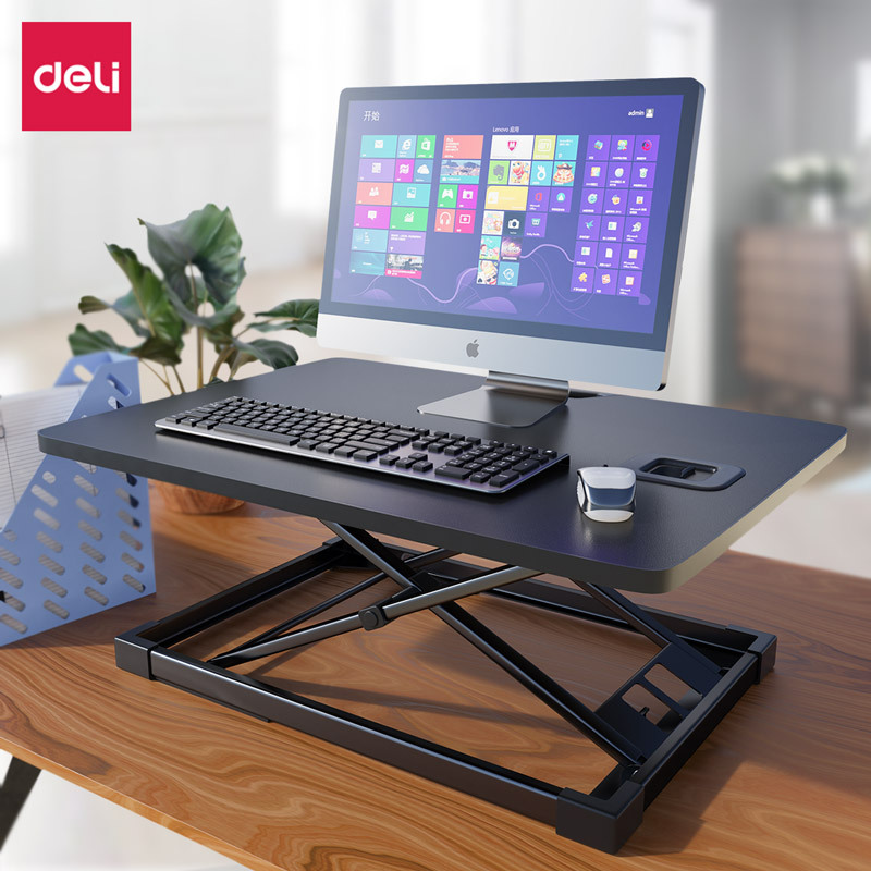得力电脑桌升降书桌笔记本台式简易懒人办公写字桌小型迷你家用