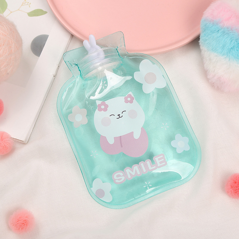 Crystal Colorful Explosion-Proof Hot Water Bag Cartoon Large Bright Color Cute Hand Warmer Thick Pvc Warm Belly Hand Warmer