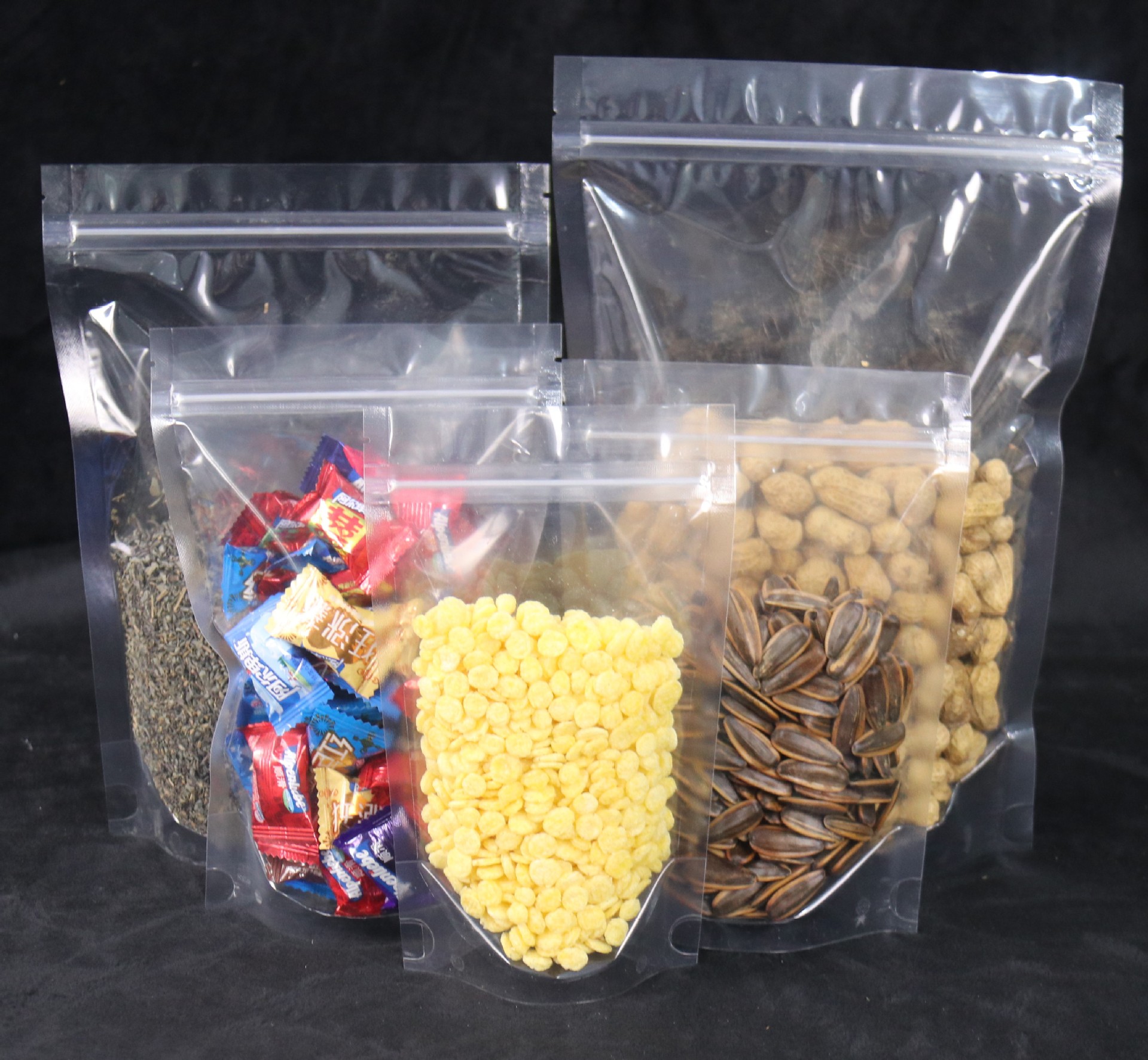 厂家直销 透明自立自封袋花茶塑料拉链袋 零食食品包装袋子定制