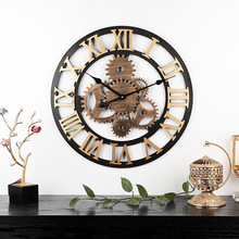 亚马逊热卖爆款产品家居钟表 木质欧式创意客厅挂钟 跨境一件代发