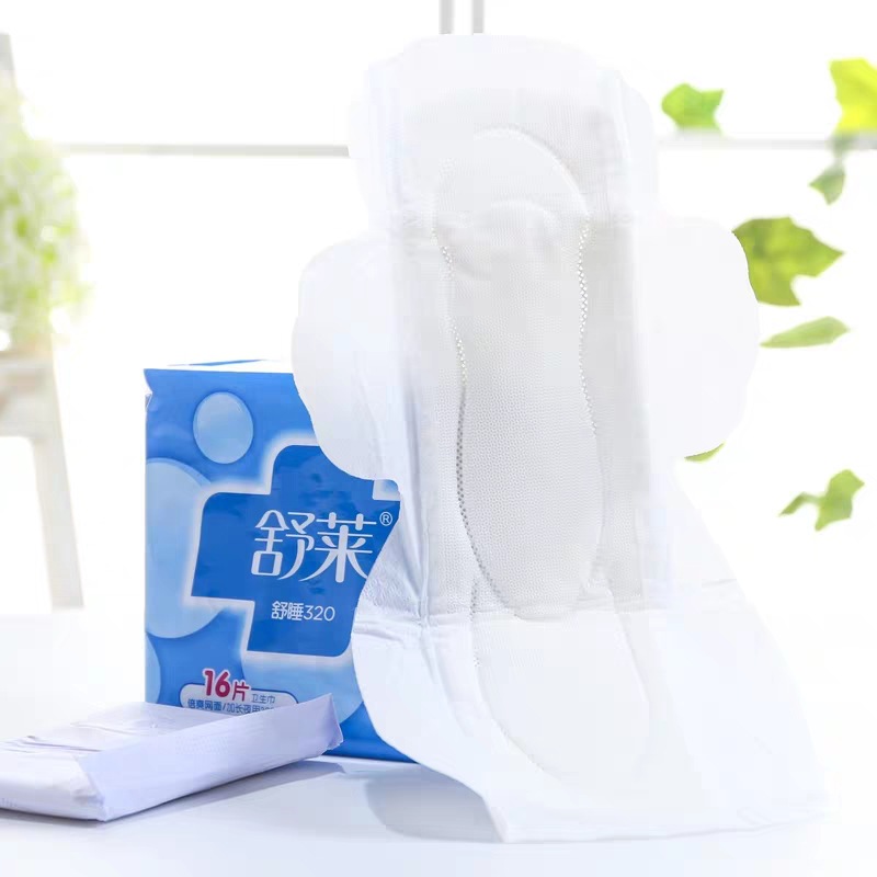 舒莱卫生巾aq3216舒莱舒睡320mm加长夜用16片装卫生巾 24包/箱
