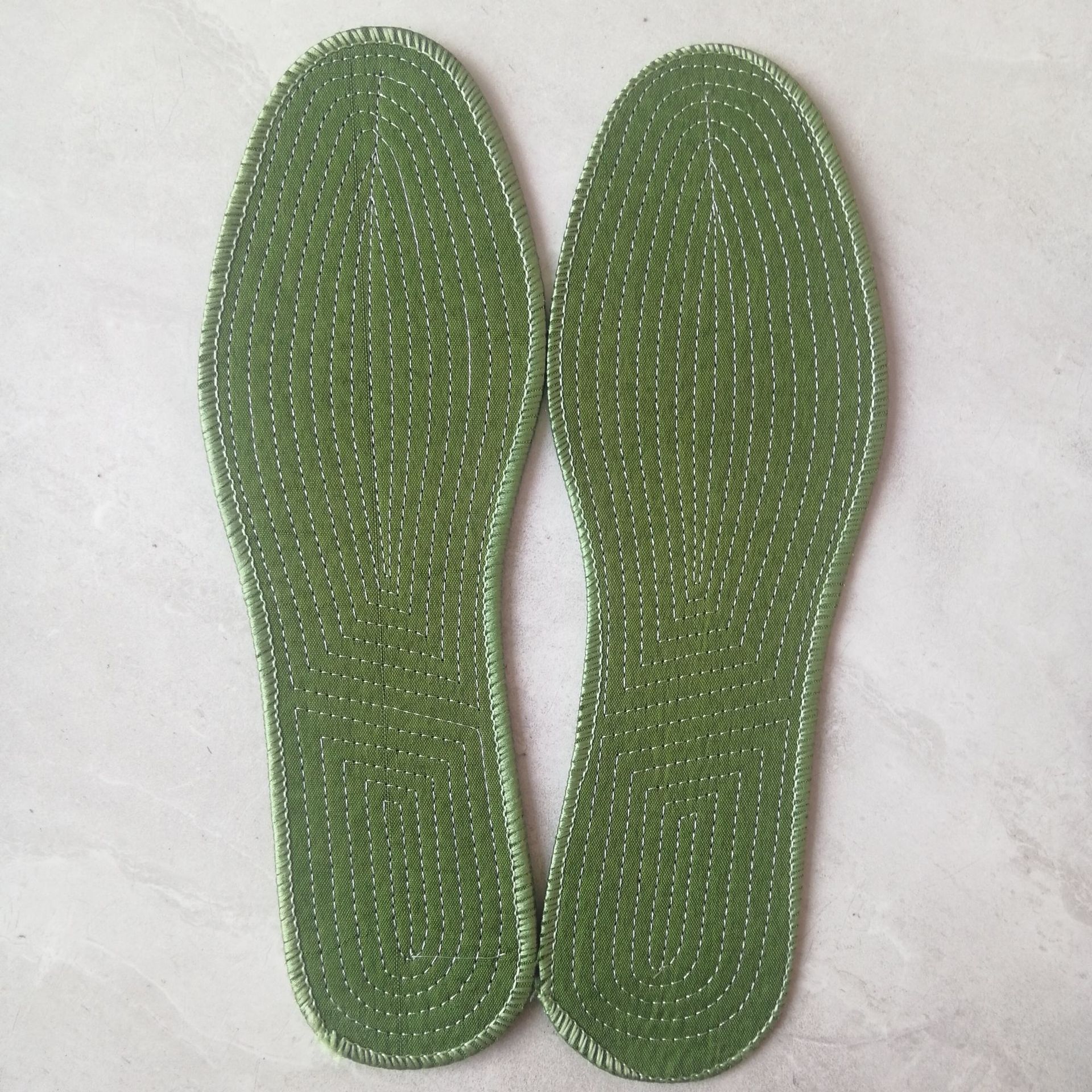 厂家批发纯棉军绿鞋垫男女吸汗舒适 军训四季防臭鞋垫一件代发