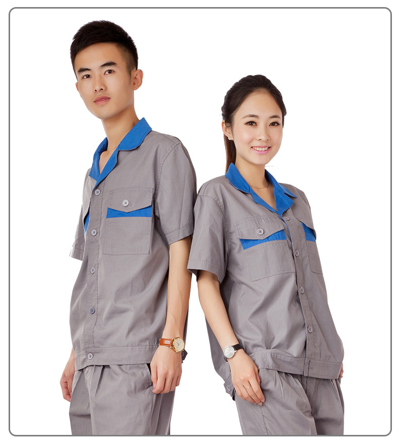 短袖工作服定制夏季工装定做修理厂车间汽修厂工装劳保服印字成都服装