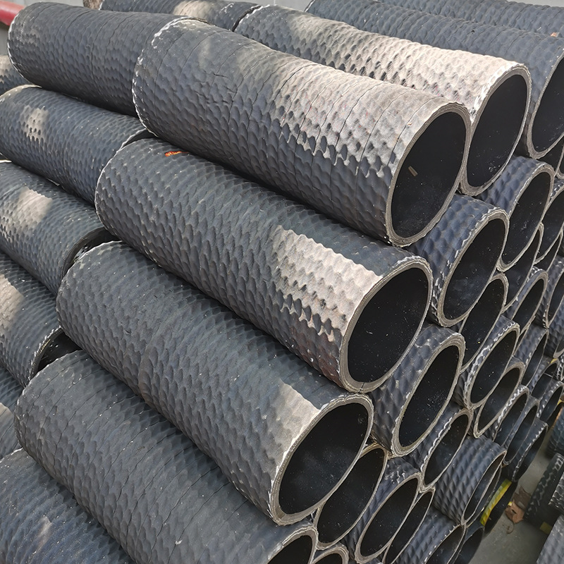 负压吸水排水钢丝胶管耐磨波纹管 大口径黑夹布橡胶钢丝缠绕管
