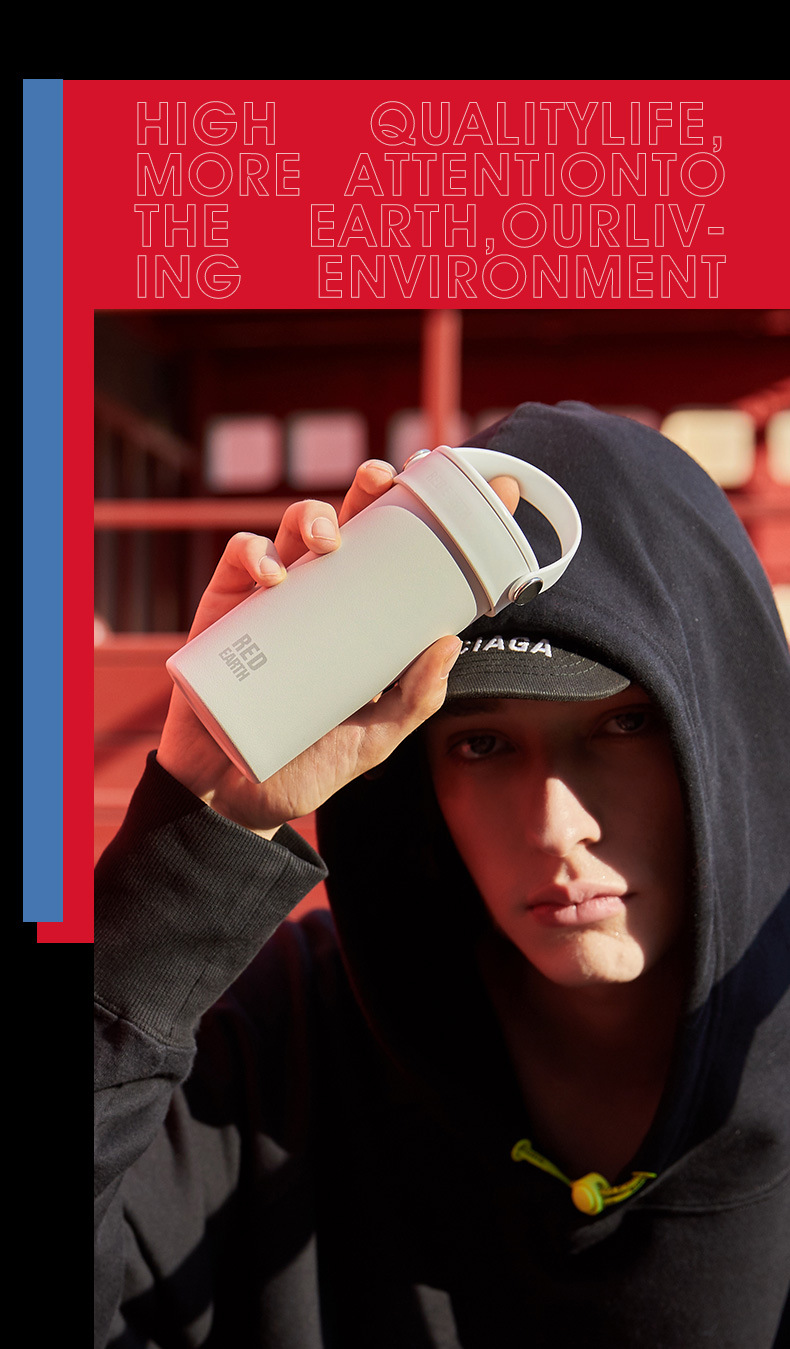 红地球保温杯男316不锈钢运动水杯学生简约便携刻字印logo杯子