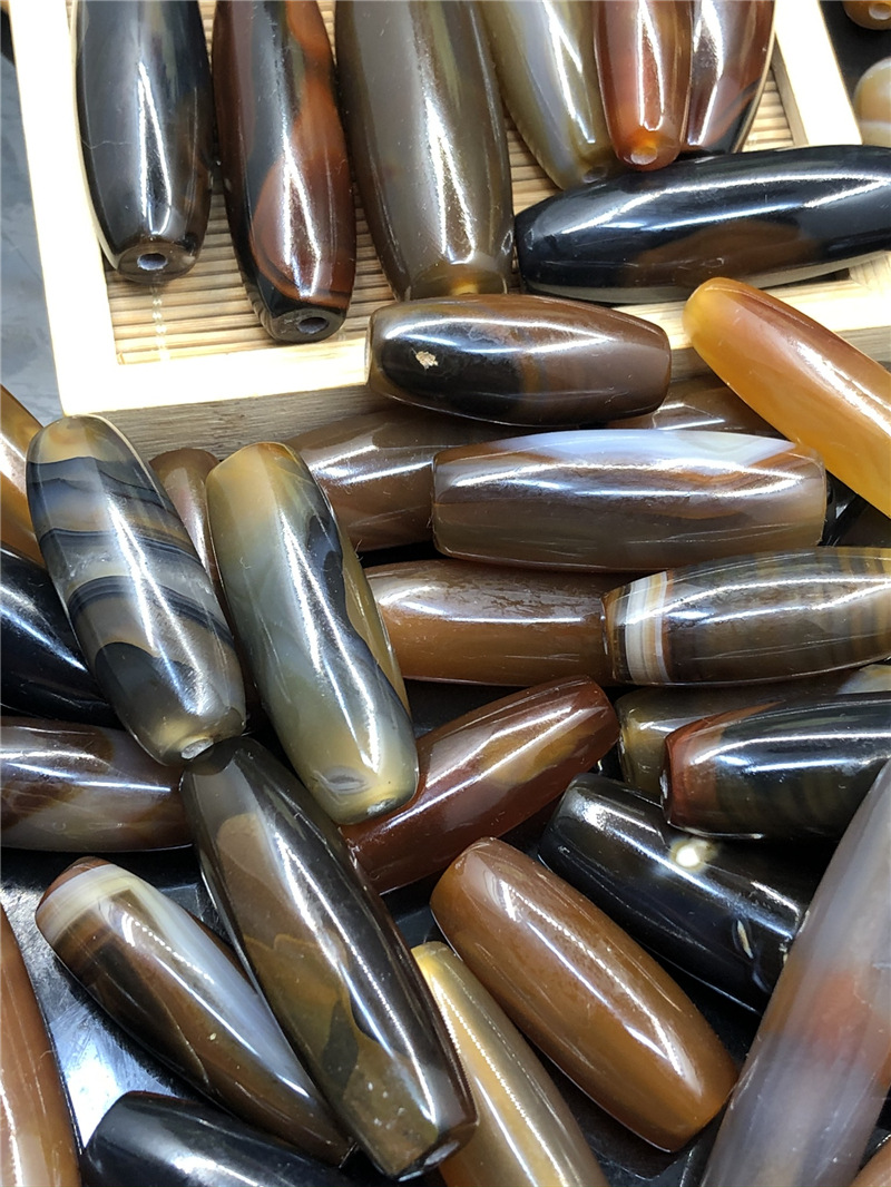 巴西玛瑙玉髓象形天珠吊坠 diy星月菩提文玩勒子配饰饰品