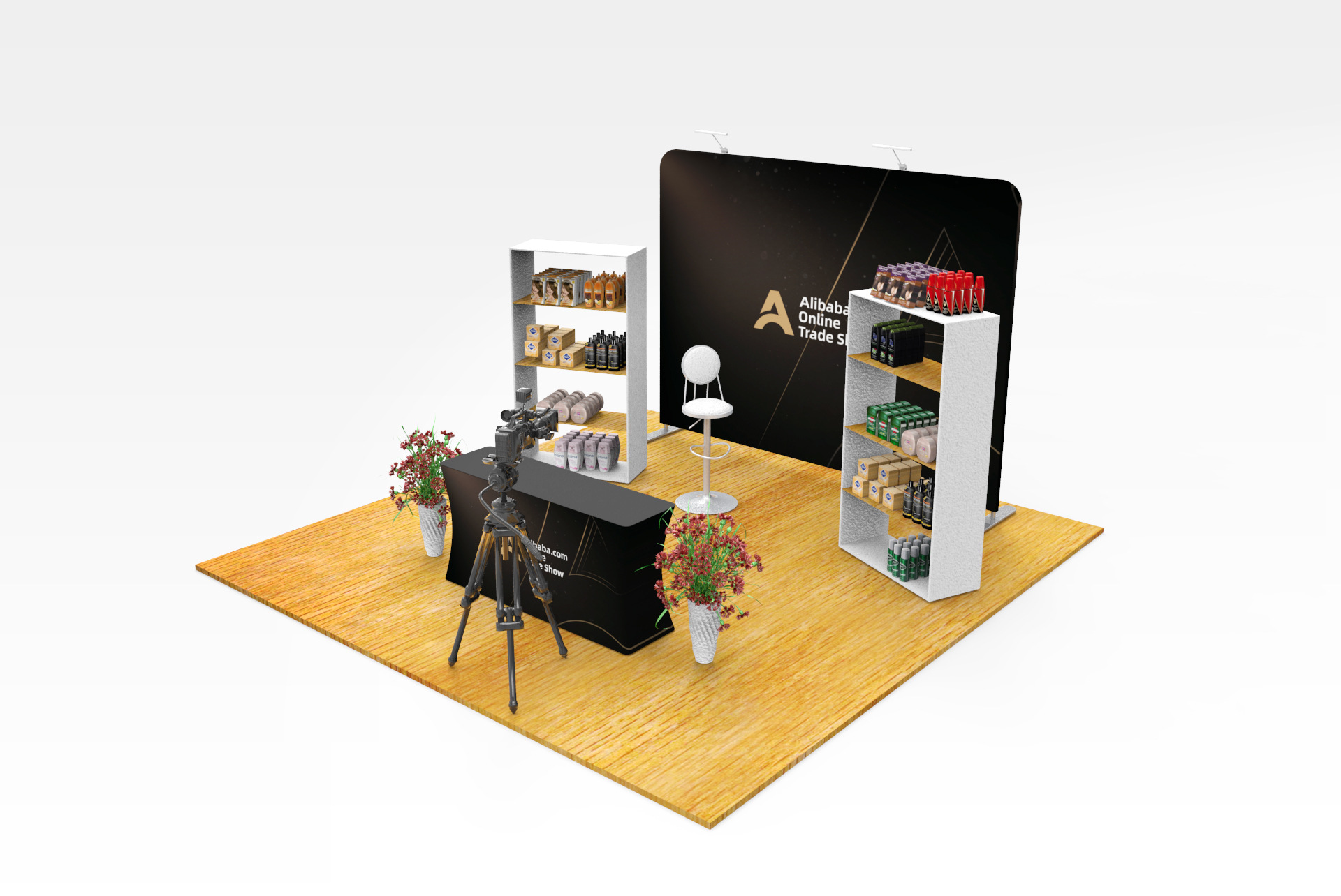 厂家直供阿里巴巴国际站直播背景线上展会背景布背景墙