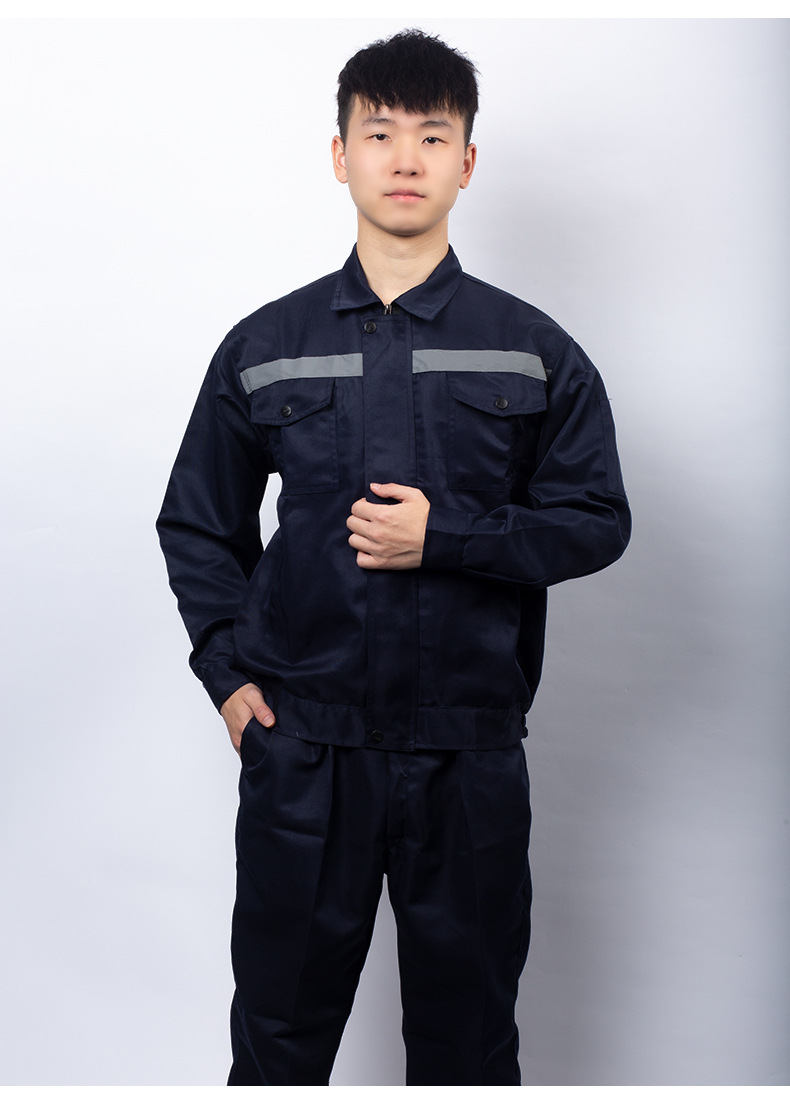 厂家批发长袖工作服耐磨电焊工防烫工服全棉劳保服工地制服大码