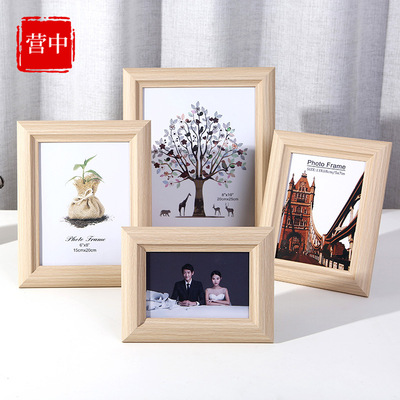 厂家直销相框摆台创意简约居家卧室密度板摆台复古影楼相框可定制