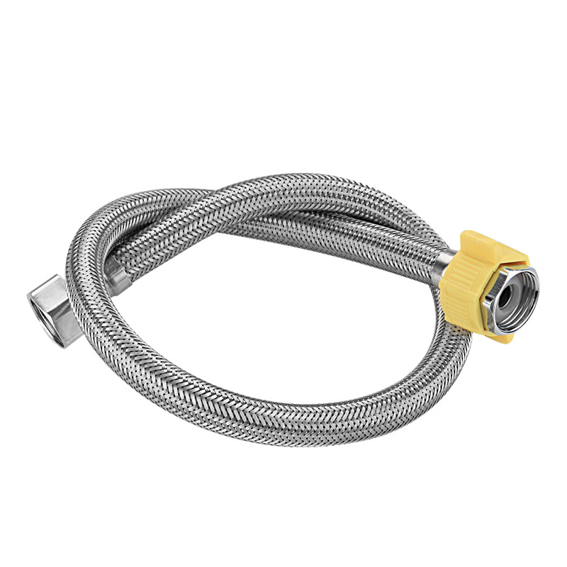 304不锈钢编织金属双头软管热水器马桶冷热进水软管4分家用防爆管