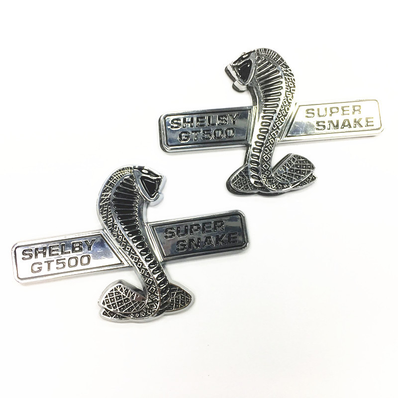 适用福特野马shelby英文标野马gt500眼镜蛇英文车标野马改装车标