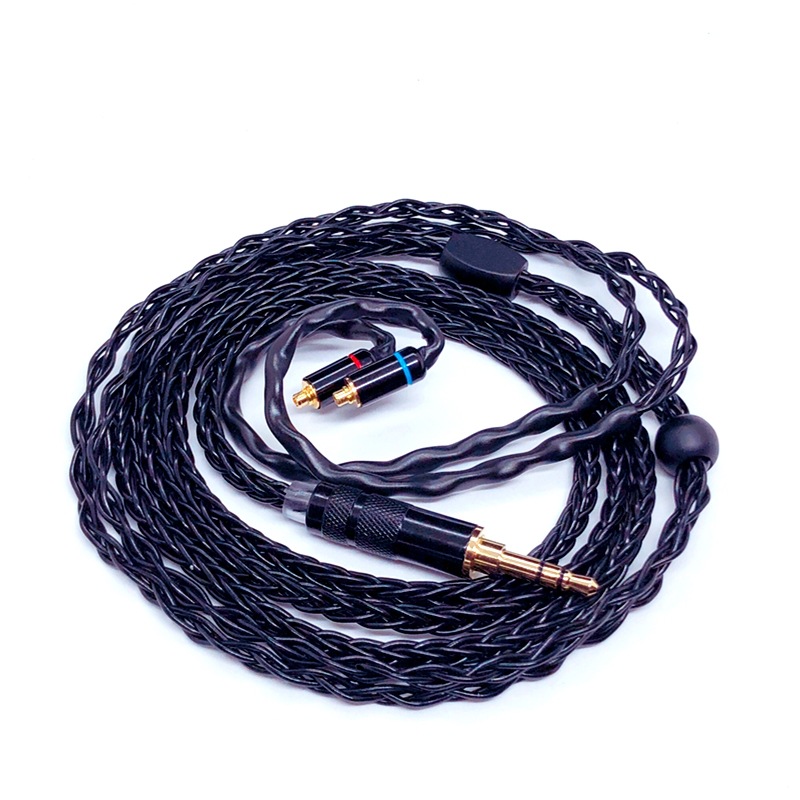 镀银耳机升级线 2.5 3.5 4.4平衡线 黑色8股mmcx ie80 a2dc升级线