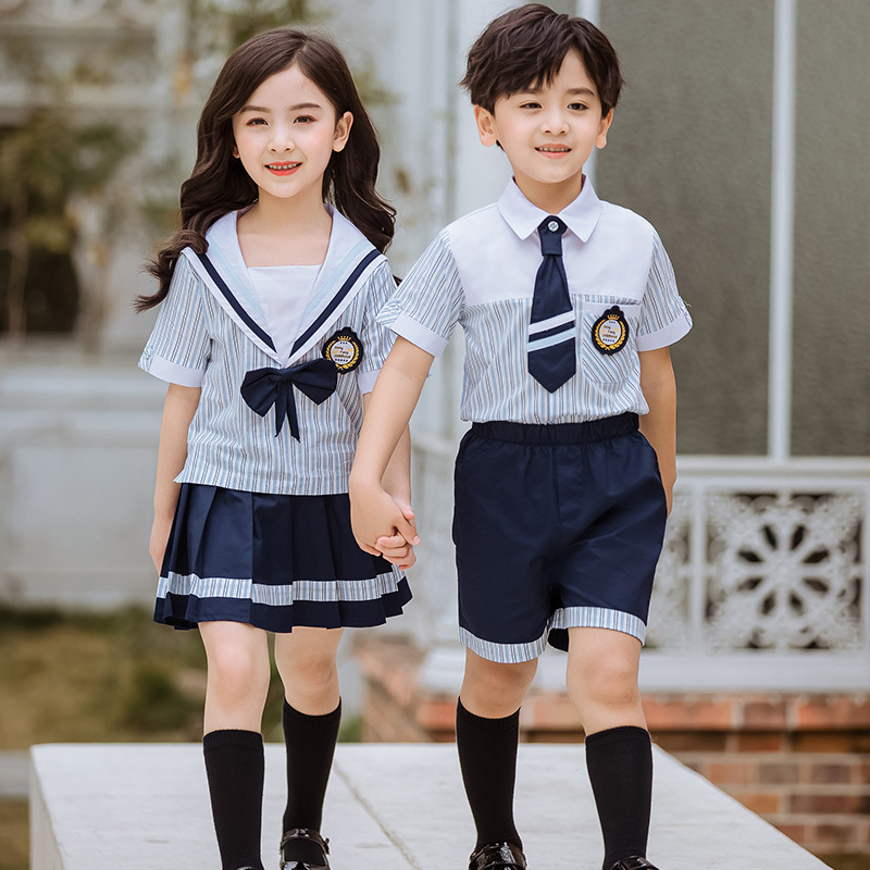 2020新款幼儿园园服套装空军风短袖班服夏季中小学生毕业表演校服
