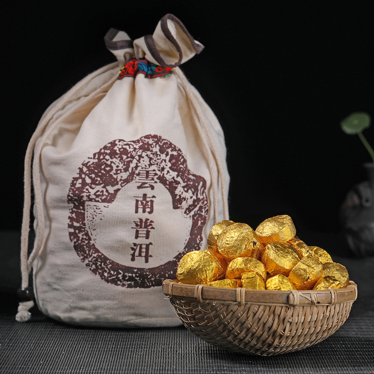 云南普洱茶糯米香小金沱熟茶陈年迷你小沱茶檽香小圆沱厂家批发