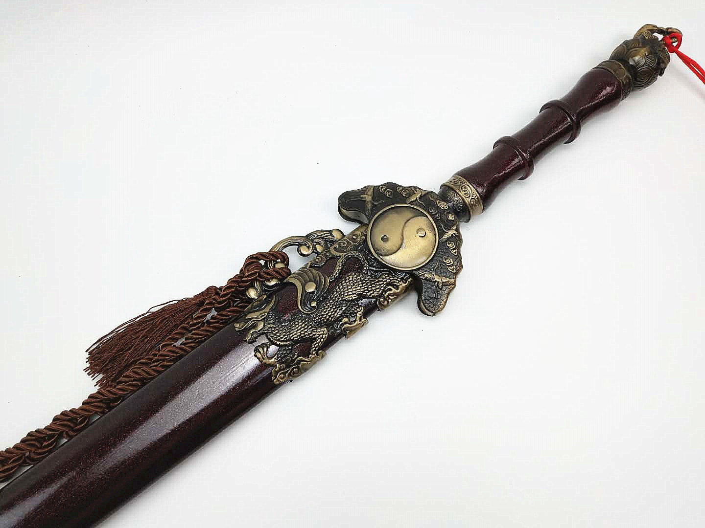 龙泉宝剑 镇宅装饰辟邪剑 深红色油漆碳钢小玄武剑 未开刃