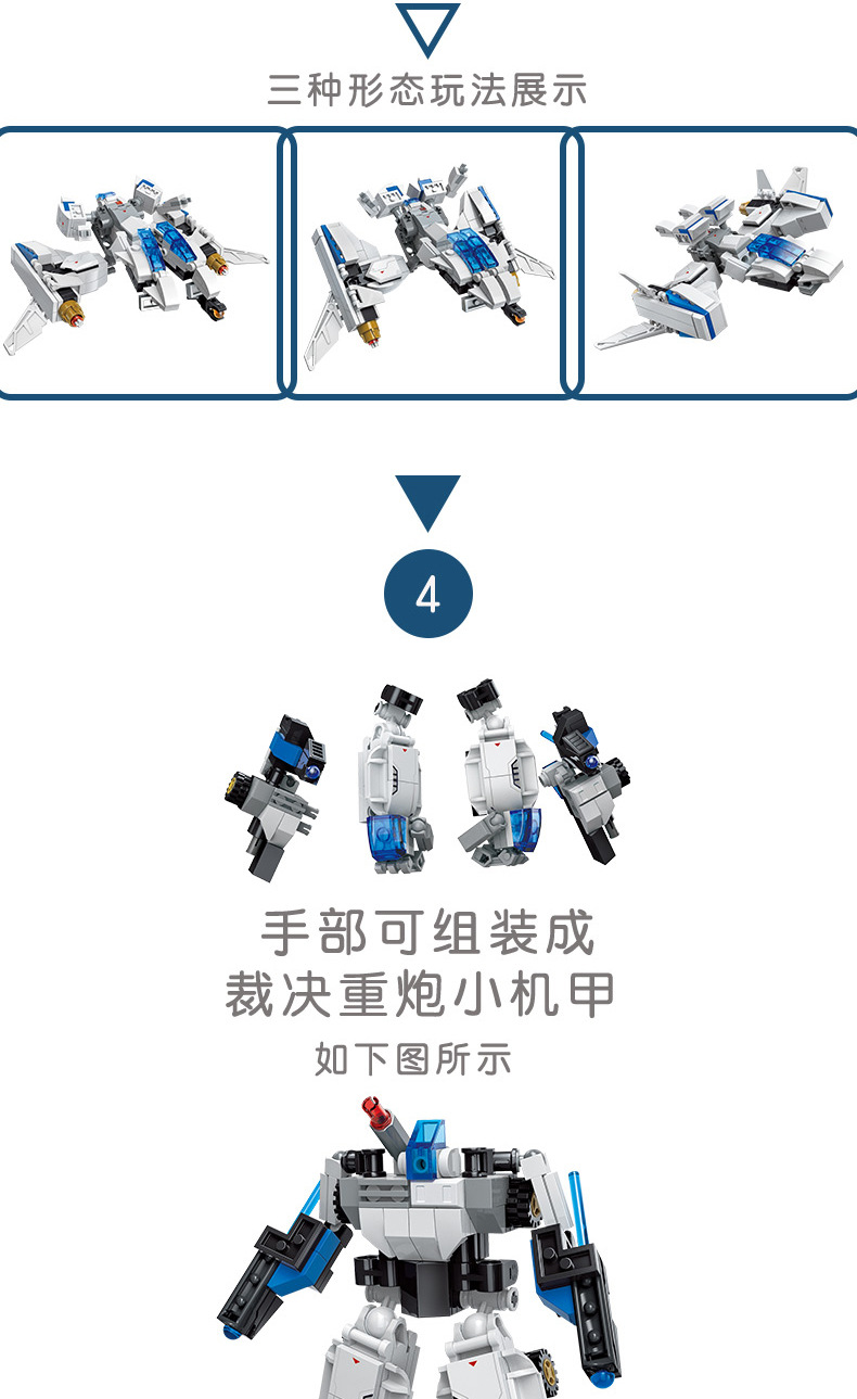杰星69000新款玩具 塑胶小颗粒五合一机甲diy风刃骑士拼装积木