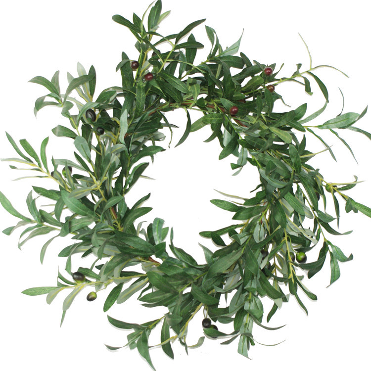 厂家直销壁饰花环门饰 橄榄叶花环挂饰简欧装饰橄榄枝花环门环