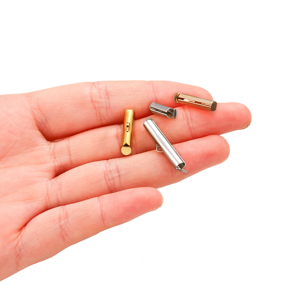 diy饰品配件 10-40mm滑动扣 耳环流苏连接管滑管夹耳饰单槽滑轨筒