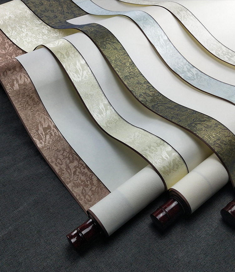 全绫精装裱空白画轴书法毛笔字创作国画挂轴卷轴立轴中堂批发定制