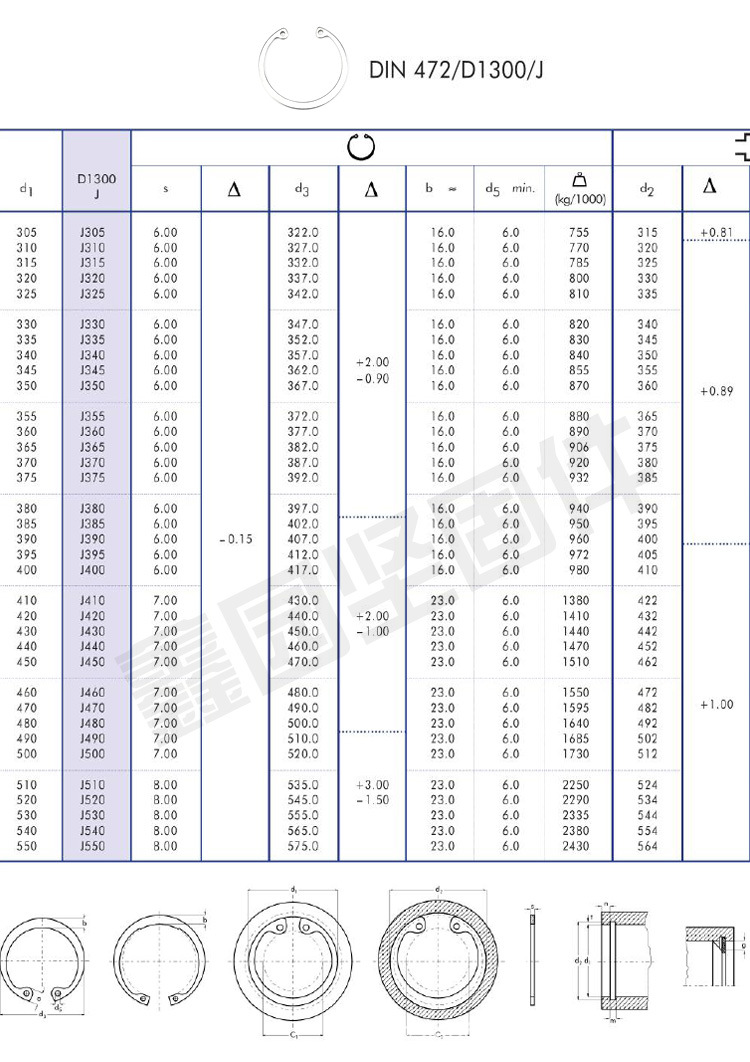 din472b型孔用卡簧德标孔卡孔用挡圈孔用卡环内卡加