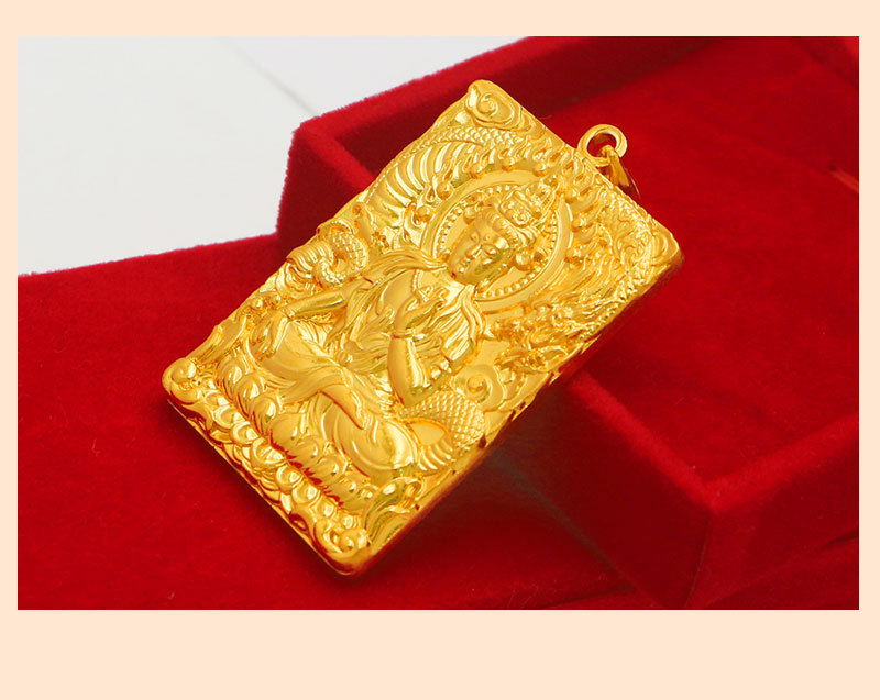 霸气男士佛方牌泰国精品佛牌镀金项链吊坠厂家直销仿沙金吊牌