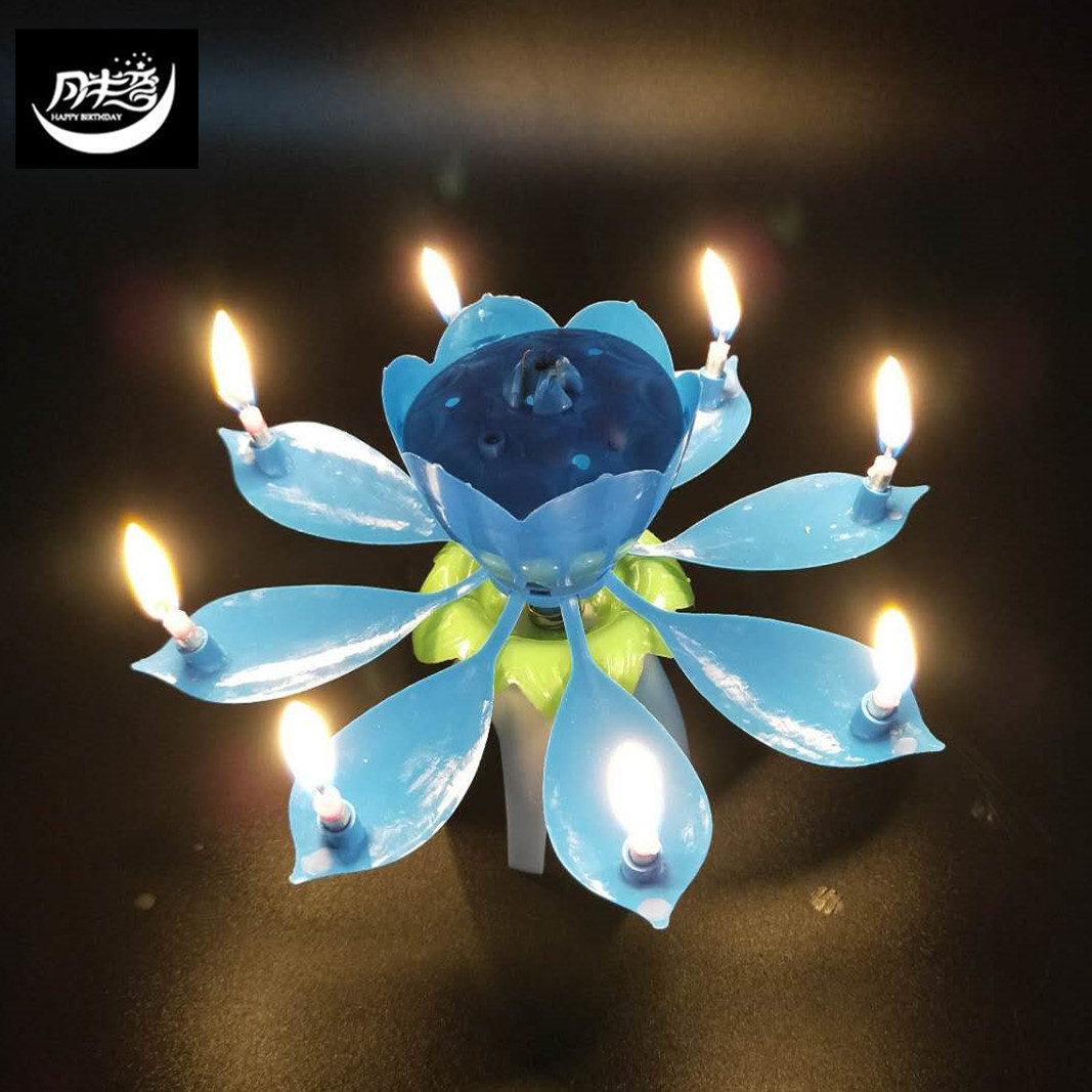 厂家直销荷花单层音乐生日蜡烛 音乐蜡烛 生日礼物开花蜡烛生日乐
