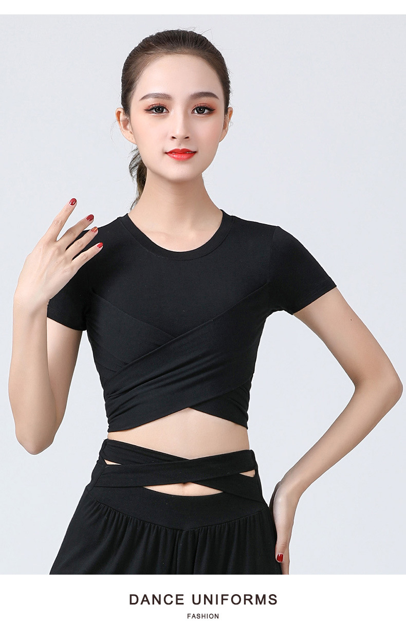 2020新款健身服紧身性感瑜伽服长袖运动上衣春夏现代舞蹈练功服女