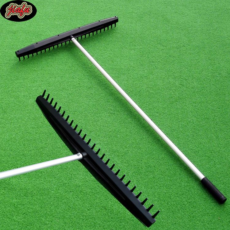 高尔夫沙耙 25齿圆头大耙子铝合金柄 球场球道沙坑