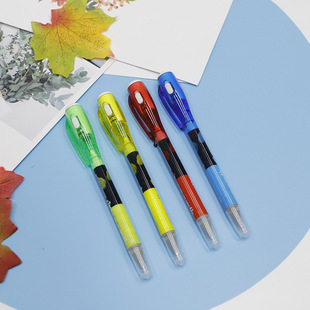 隐形写字笔隐型记号笔带led灯 无色荧光标记笔学生用创意笔加工