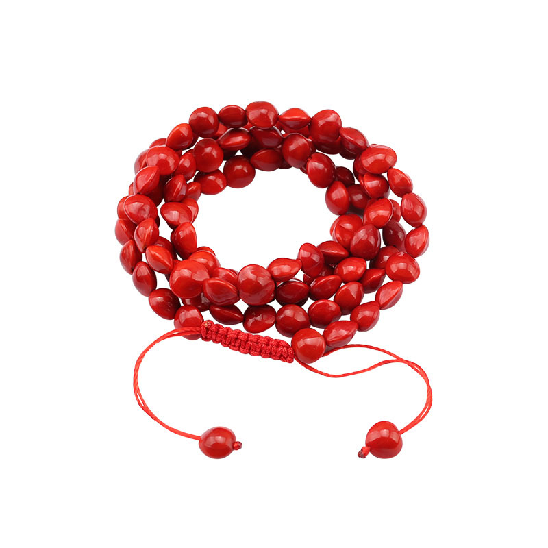 Ethnic Style Red Bean Jequirity Bean Red Bracelet Year of Fate Bracelet Chinese Red Ornament Necklace Accessories Live Hot