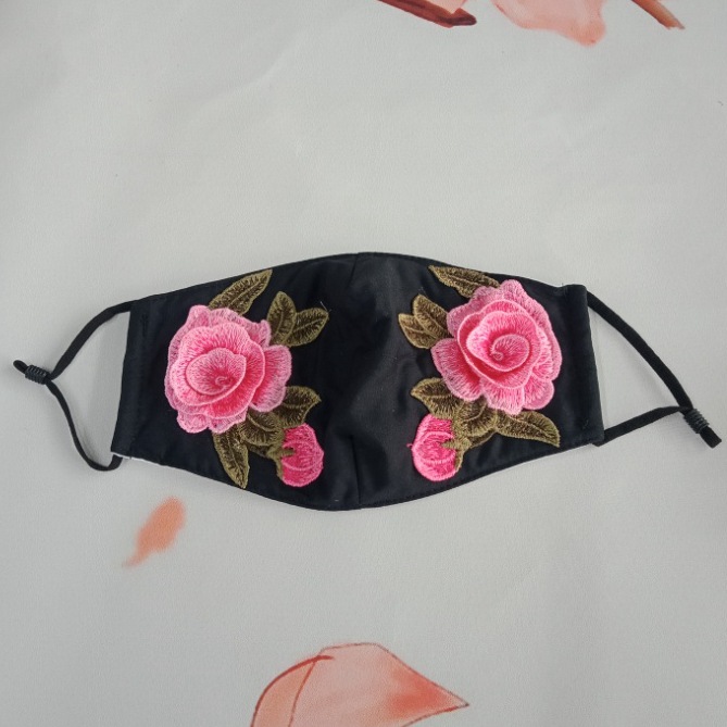 民族风绣花口罩防晒春夏季骑行防风挂耳式口罩女透气防花粉防气味
