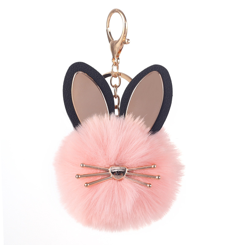 New Fashion Cat Fur Ball Keychain Wool-like Ball Women's Bag Keychain Automobile Hanging Ornament Accessories Wholesale