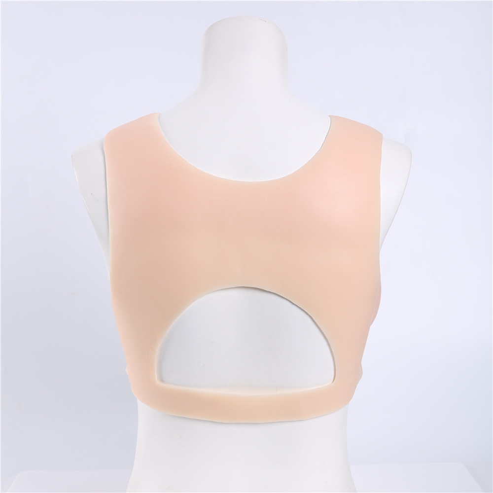 露背款短款圆领硅胶义乳 伪娘cd变装假乳房假胸 增大胸衣胸垫假乳