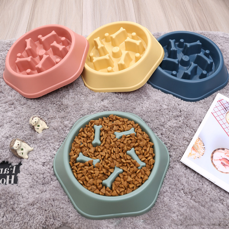 Anti-Choke Slow Feeding Bowl Wholesale Factory Anti-Tumble Bone Dog Bowl Household Wind Bone Anti-Choke Slow Feeding Bowl Pet Supplies