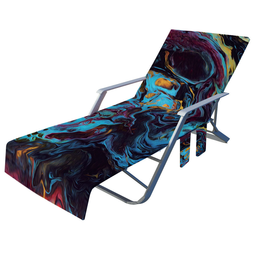 多彩超细纤维沙滩椅套舒适沙滩巾便携式户外用品沙滩躺椅巾