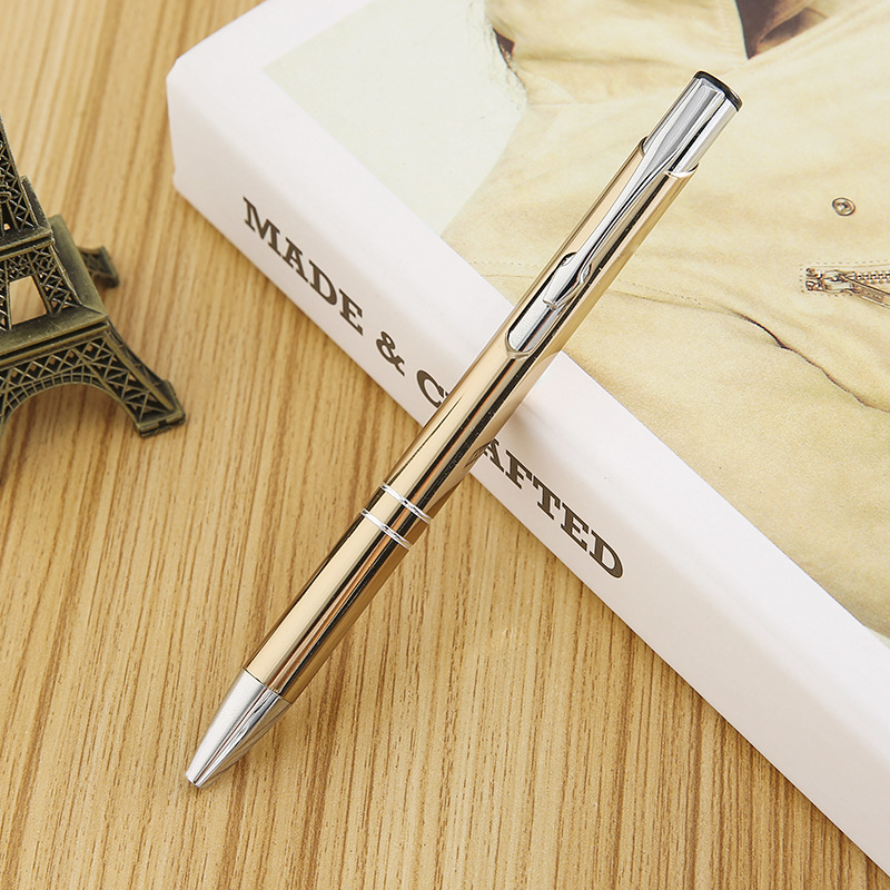 Factory Wholesale Press Semi-Metal Ballpoint Pen Second-Line Alumina Business Office Gift Pen