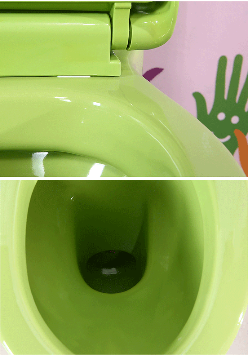 潮州安纳彩色儿童抽水马桶宝宝坐便器 陶瓷座便器 儿童卫浴可贴牌