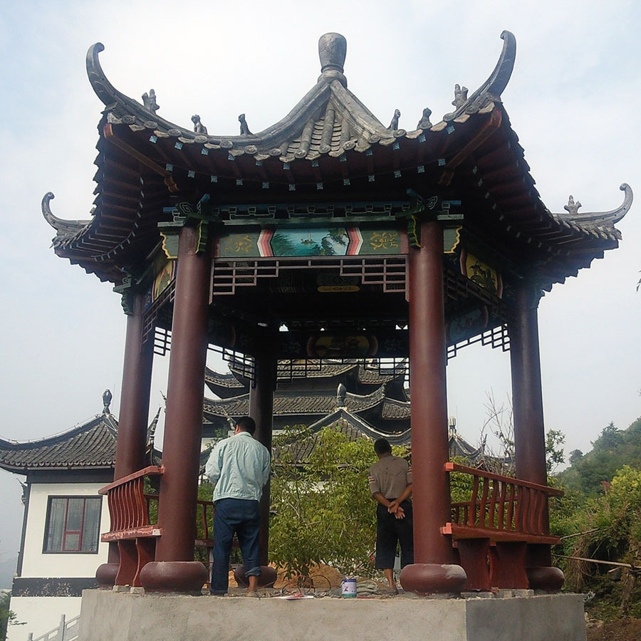 厂价制作水泥仿古六角凉亭,结构合理,工艺成熟,物美价廉.