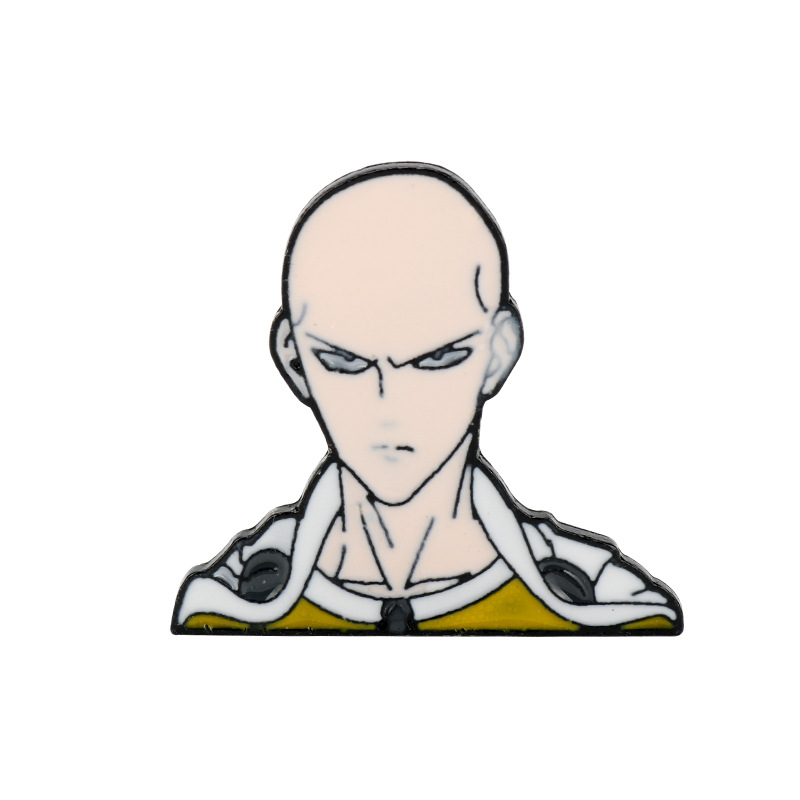 新款一拳超人埼玉老师合金胸针卡通动漫人物头像珐琅徽章胸章