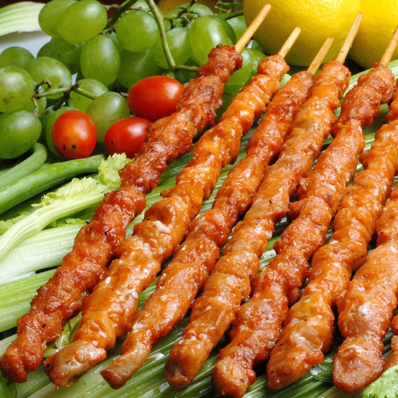 昊瑞福加州大串佳和利大肉串孜然味鸭肉串烧烤油炸食材整箱商用