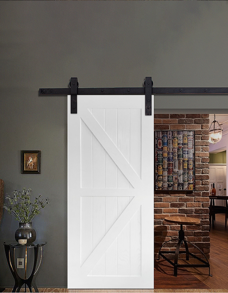 可定制欧式谷仓门卫生间实木复合推拉门厨房卧室门吊门轨道门